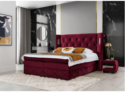 Diseño de dormitorio conjunto de 6 piezas Cama completa Mesita de noche Madera Moderna Cama tapizada
