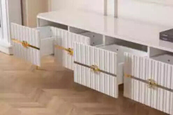 Mesa de centro Aparador de 2 piezas Muebles de sala Mesa Bajo nuevo blanco