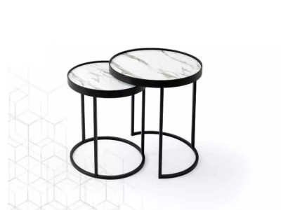 Mesas auxiliares 2x Mesa de centro de sala de estar Mesa de café Mesa de acero inoxidable.