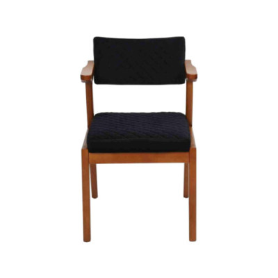 Sillón marrón-negro de una plaza con reposabrazos, sillas de comedor de diseñador nuevas.
