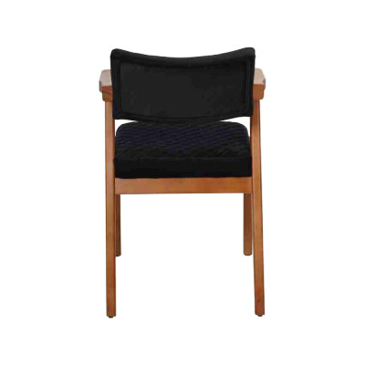 Sillón marrón-negro de una plaza con reposabrazos, sillas de comedor de diseñador nuevas.