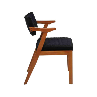Sillón marrón-negro de una plaza con reposabrazos, sillas de comedor de diseñador nuevas.