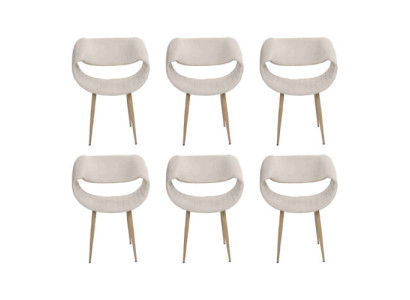 Sillas de lujo 6x tapizadas, modernas, blancas, silla de comedor, sala de estar, nueva