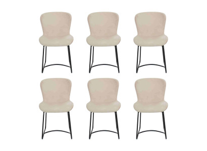 Silla de comedor blanca 6x sillas Comedor Moderno Sillas de metal Diseño