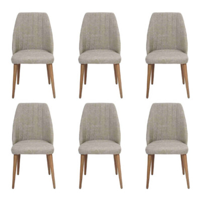 Moderna silla tapizada de lujo gris silla de comedor con respaldo 6x.