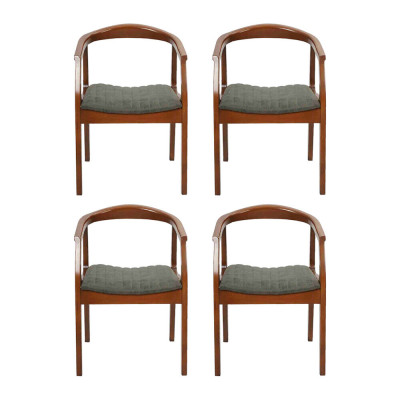 Silla moderna marrón diseño sala de estar comedor madera 4 sillas tapizadas nuevas.