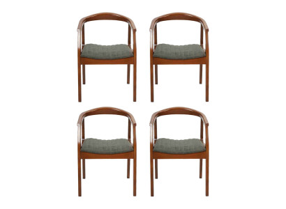 Silla moderna marrón diseño sala de estar comedor madera 4 sillas tapizadas nuevas.