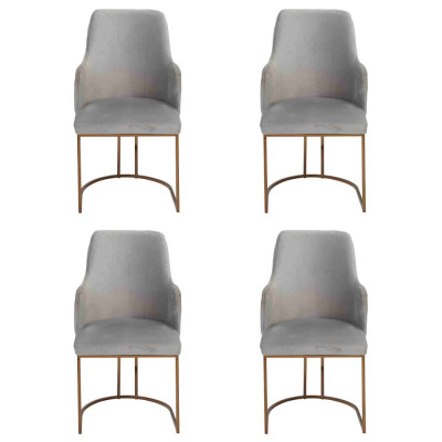 Sillas de comedor gris modernas elegantes sillas de cocina de diseño de lujo 4 sillas nuevas