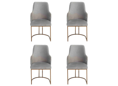 Sillas de comedor gris modernas elegantes sillas de cocina de diseño de lujo 4 sillas nuevas