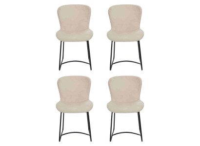 Silla de comedor 4 sillas Comedor Moderno Sillas Diseño Metálico Blanco