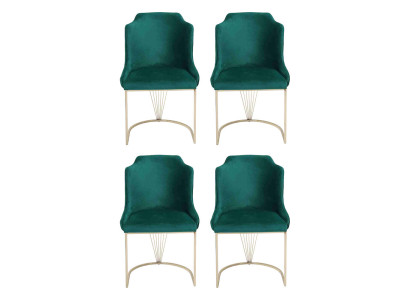 Silla de comedor verde de diseñador 4 sillas Asiento individual de lujo comedor moderno