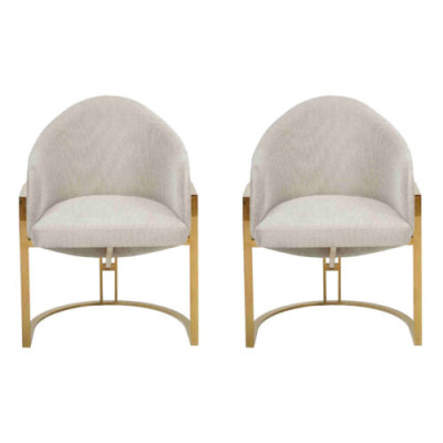 Elegante 2 sillas sillas tapizadas silla de comedor de metal silla de cocina blanco moderno