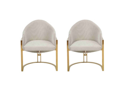 Elegante 2 sillas sillas tapizadas silla de comedor de metal silla de cocina blanco moderno