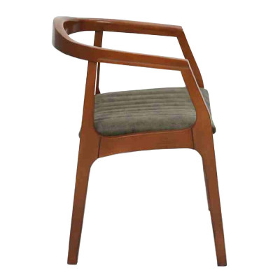 Silla marrón diseño sala de estar comedor madera 2 sillas tapizadas con reposabrazos