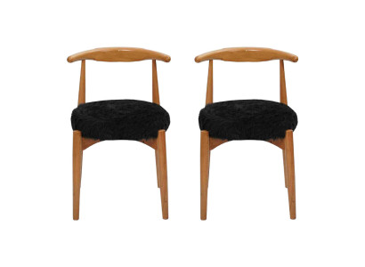 Lujo Comedor de madera 2 sillas marrones Sin apoyabrazos Diseño silla tapizada