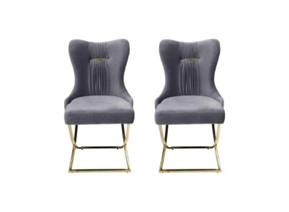 Comedor 2 sillas Lujo Silla Gris Sillón Silla de respaldo Muebles de sala de estar Nuevos