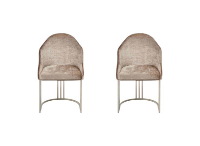 Silla de comedor de lujo moderna, 2 sillas diseño textil metal muebles