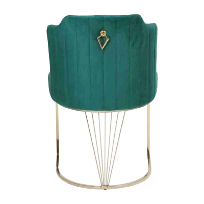 Silla de comedor verde de diseñador de lujo 6x Sillas Individuales Comedor Moderno