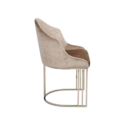Silla de comedor de lujo moderna, 2 sillas diseño textil metal muebles