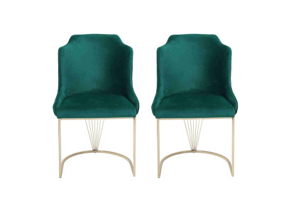 Silla de comedor verde de diseñador, 2 sillas de lujo, silla individual moderna de comedor