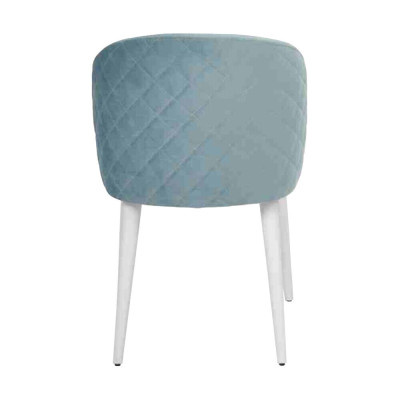 Moderno comedor de madera 2 sillas azules sin reposabrazos nuevo diseño silla tapizada