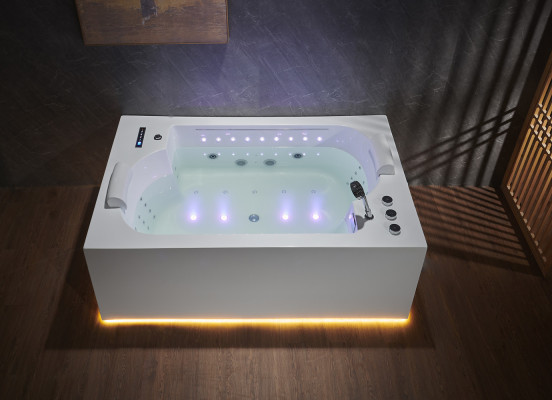 Baño Bañera Bañera de hidromasaje interior Spa Bañera LED 180x120