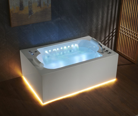Baño Bañera Bañera de hidromasaje interior Spa Bañera LED 180x120
