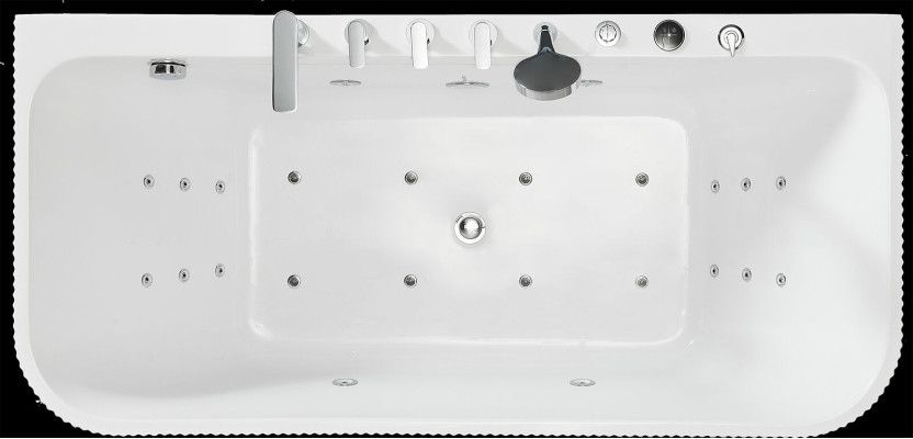 Bañera con chorros de masaje LED ergonómica para relajación.