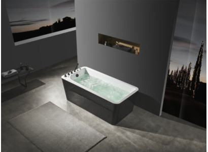Bañera de lujo Negro Blanco Bañera Bañeras 170x80 con grifería Completa