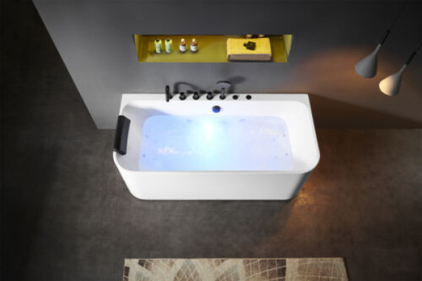 Bañera de hidromasaje de acrílico Bañera de hidromasaje interior Spa para el hogar Blanco