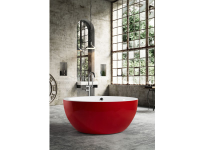 Bañera independiente Bañera independiente redonda Roja Moderna Bad