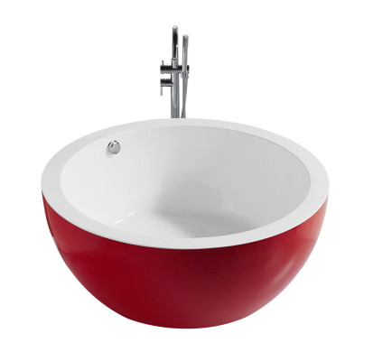 Bañera independiente Bañera independiente redonda Roja Moderna Bad