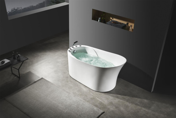 Bañera de hidromasaje ovalada para spa en casa, bañera de hidromasaje interior.