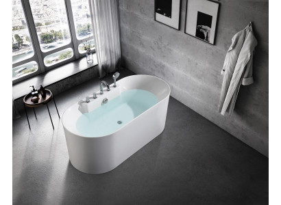 Bañera independiente Baño Acrílico Bañera Bañera Blanca Contemporánea