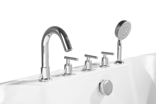 Bañera independiente ovalada de acrílico para baño, bañera de pie ovalada blanca.