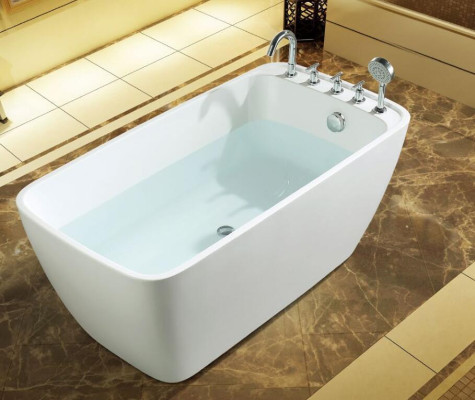 Baño Bañera Acrílica Bañera Blanca Bañera Independiente Contemporánea