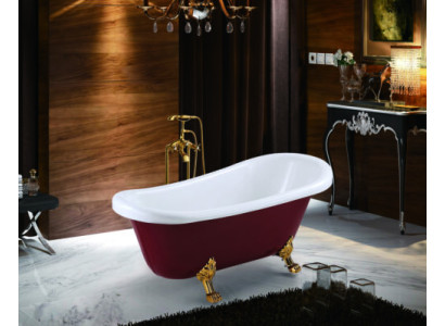 Baño Bañera Bañera independiente Rojo Moderno Cuarto de baño