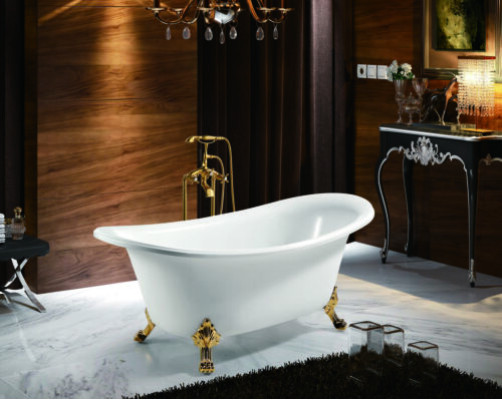 Bañera independiente bañera de pie bañera de pie bañera moderna oro blanco ovalada