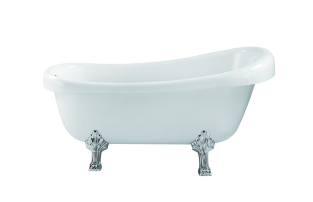 Bañera independiente Bañera de pie Bañera Moderna Blanca Ovalada