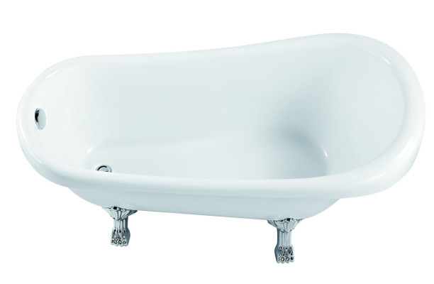 Bañera independiente Bañera de pie Bañera Moderna Blanca Ovalada
