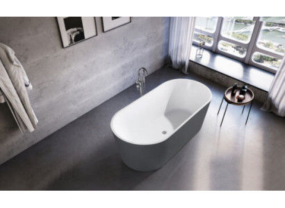 Baño Bañera Acrílico Bañera independiente Gris