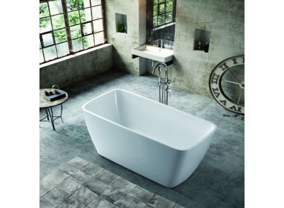 Baño bañera acrílica blanca bañera independiente contemporánea