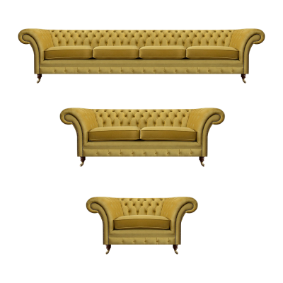 Muebles tapizados juego de sofás de lujo mobiliario Chesterfield salón completo