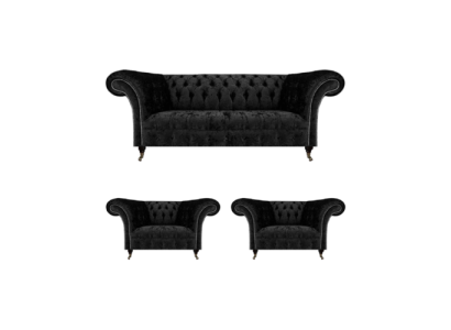 Juego de sofá para sala de estar Chesterfield, conjunto de muebles de lujo completo, 2 sillones.