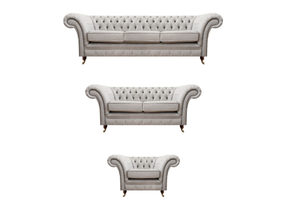 Sofás de sala completos sillón lujo asiento gris Chesterfield muebles tapizados.