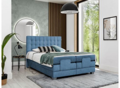 Azul Cama Dormitorio Cama Doble Mobiliario Cama tapizada Moderna Mobiliario