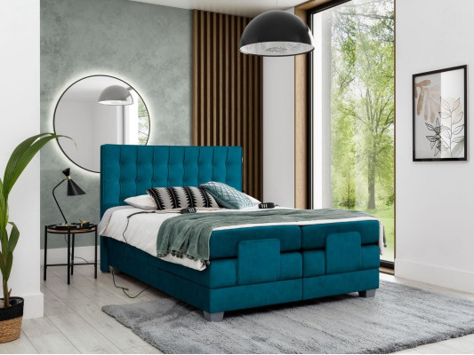 Dormitorio Cama Cama tapizada Moderna Azul Cama doble Diseño Textil Lujo
