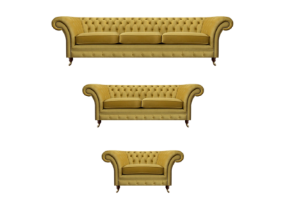 Sofás Chesterfield Set de lujo para la sala de estar completo, mobiliario tapizado.