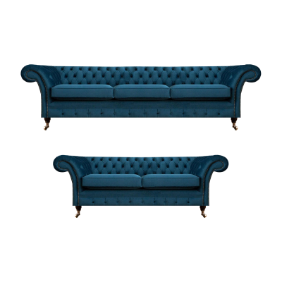 Sofá Chesterfield de tela con conjunto de sofá, sofás, sofás, sillones y sala de estar.