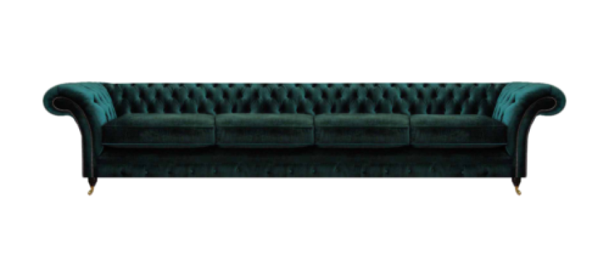 Sofá grande de salón muebles sofá sofá de cuatro plazas Chesterfield sofá de tela